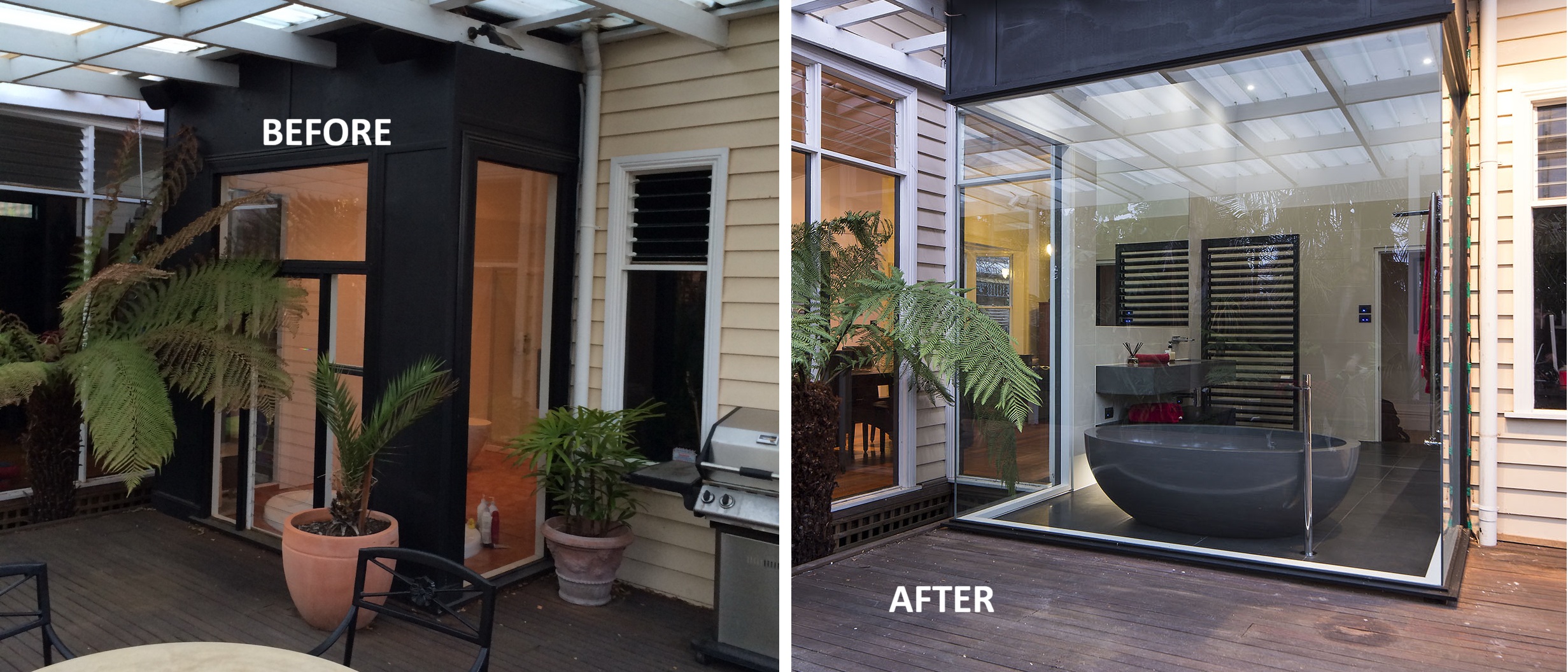 Before and after bathroom renovation